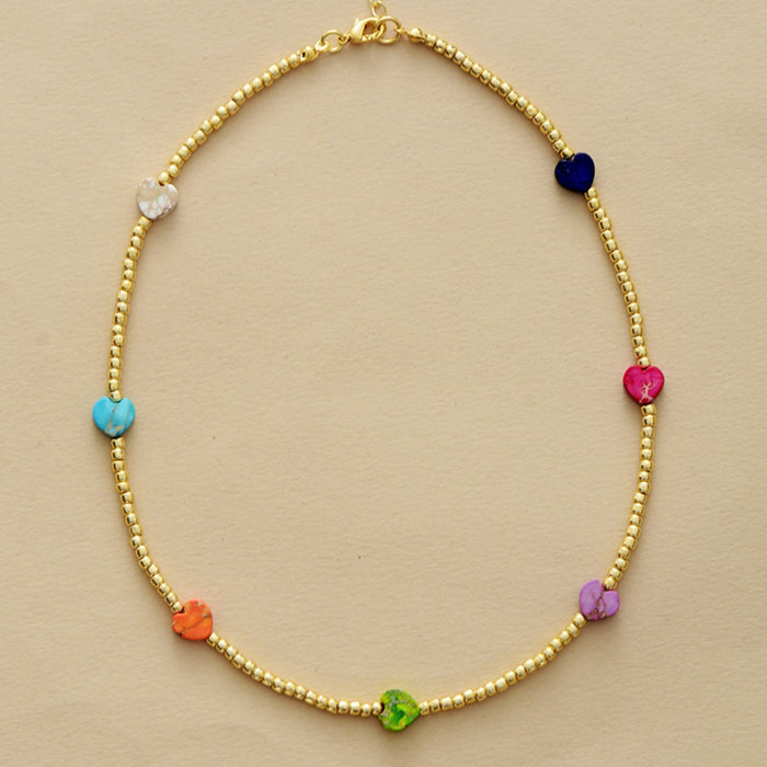 Heart Shape Natural Stone Necklace ACCESSORIES Jessie Knowles