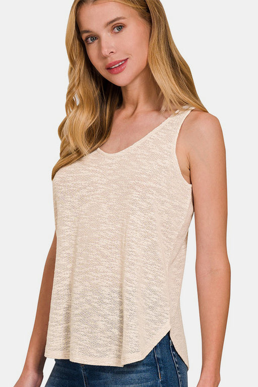 Zenana Curved Hem Round Neck Tank  Jessie Knowles