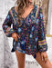 Devine Printed Tie Neck Long Sleeve Blouse  Jessie Knowles