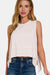 Zenana Slit High-Low Round Neck Tank  Jessie Knowles