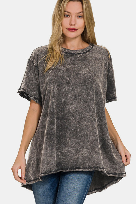 Zenana Round Neck Dropped Shoulder Blouse  Jessie Knowles