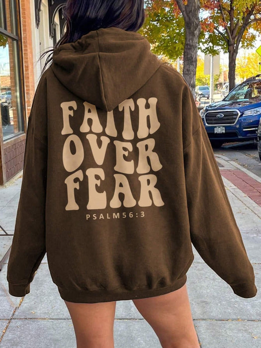 FAITH OVER FEAR Dropped Shoulder Hoodie  Jessie Knowles