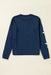 Star Round Neck Long Sleeve Sweater  Jessie Knowles