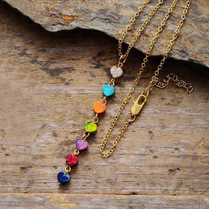 Heart Shape Natural Stone Necklace ACCESSORIES Jessie Knowles