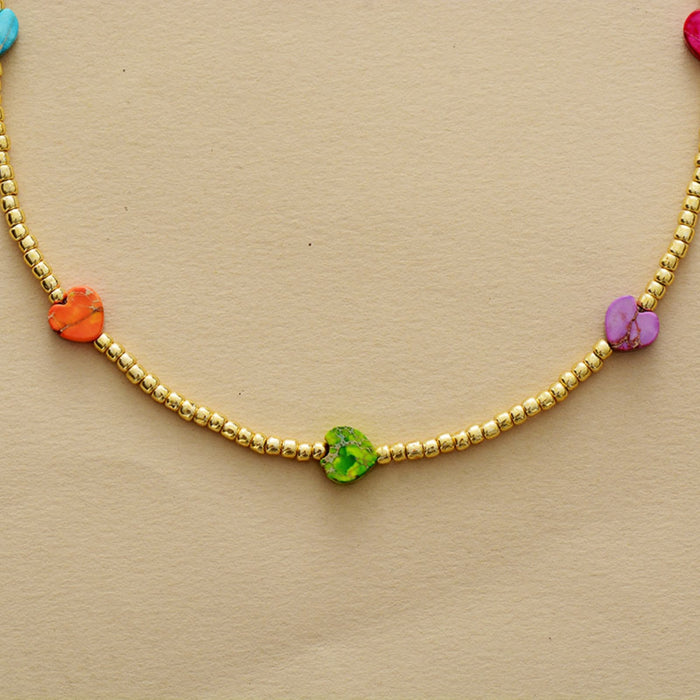 Heart Shape Natural Stone Necklace ACCESSORIES Jessie Knowles