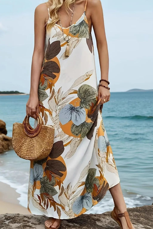 Printed Spaghetti Strap Maxi Dress DRESSES Jessie Knowles