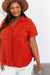 Zenana Full Size Summer Breeze Gauze Short Sleeve Shirt in Copper  Jessie Knowles