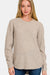 Zenana Ful Size Round Neck Long Sleeve Curved Hem Sweater  Jessie Knowles