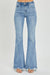 Risen Full Size High Rise Frayed Hem Flare Jeans  Jessie Knowles