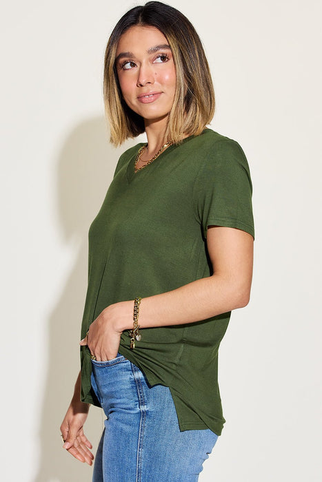 Basic Bae V-Neck High-Low T-Shirt  Jessie Knowles