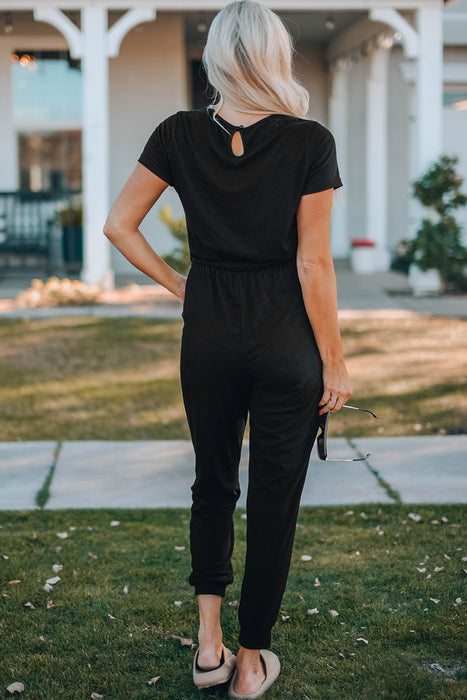 Belted V-Neck Jogger Jumpsuit  Jessie Knowles