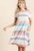 BOMBOM Striped Short Sleeve Dress with Pockets DRESSES Jessie Knowles