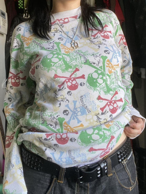 Printed Round Neck Long Sleeve T-Shirt TOPS Jessie Knowles