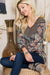 Celeste Camouflage V-Neck Balloon Sleeve Top TOPS Jessie Knowles