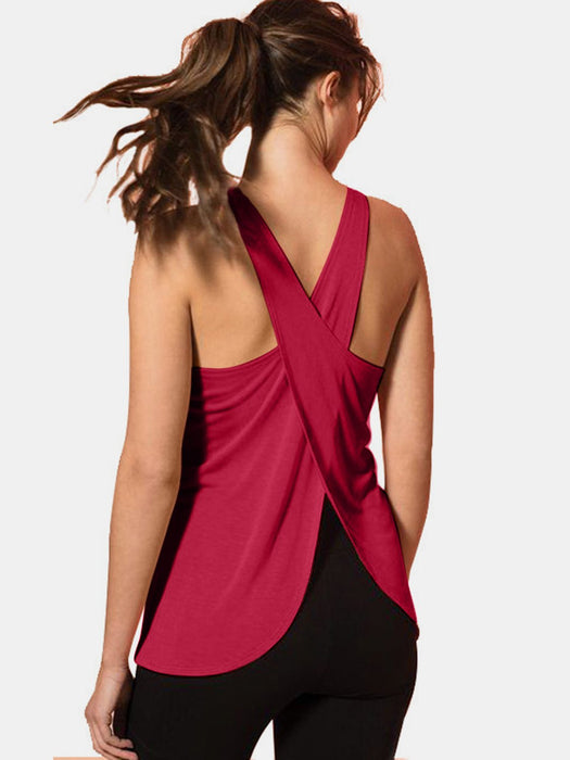 Crisscross Scoop Neck Active Tank  Jessie Knowles