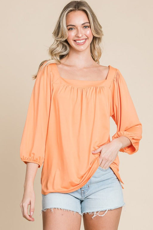 Culture Code Square Neck Puff Sleeve Top  Jessie Knowles