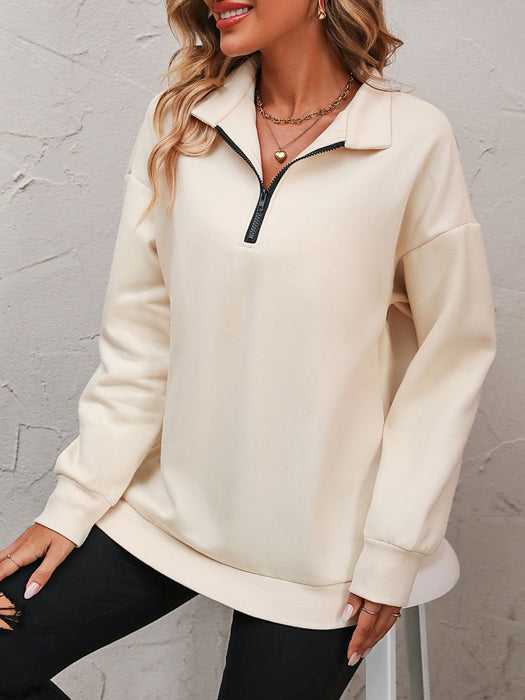 Mandy Zip-Up Dropped Shoulder Sweatshirt  Jessie Knowles