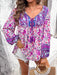 Devine Printed Tie Neck Long Sleeve Blouse  Jessie Knowles