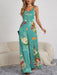 Decorative Button Spaghetti Strap Wide Leg Jumpsuit JUMPSUITS Jessie Knowles