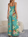 Decorative Button Spaghetti Strap Wide Leg Jumpsuit JUMPSUITS Jessie Knowles