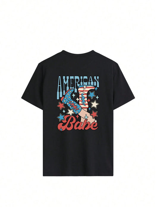 Graphic Round Neck Half Sleeve T-Shirt TOPS Jessie Knowles