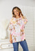 Double Take Floral Round Neck Three-Quarter Sleeve Top  Jessie Knowles