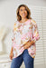 Double Take Floral Round Neck Three-Quarter Sleeve Top  Jessie Knowles