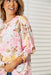 Double Take Floral Round Neck Three-Quarter Sleeve Top  Jessie Knowles