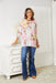 Double Take Floral Round Neck Three-Quarter Sleeve Top  Jessie Knowles