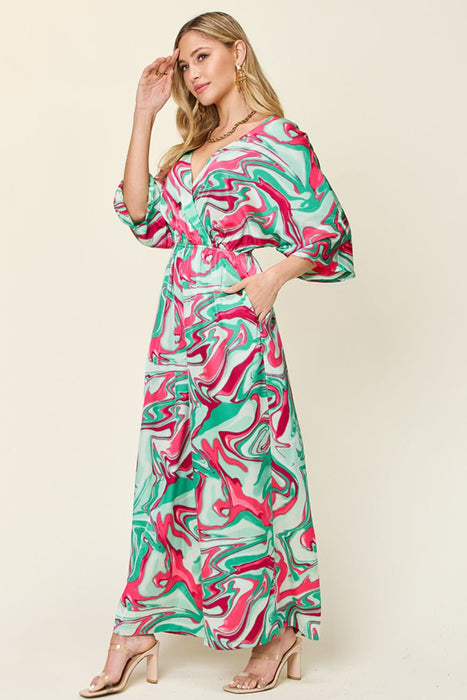 Double Take Half Sleeve Wide Leg Jumpsuit DRESSES Jessie Knowles