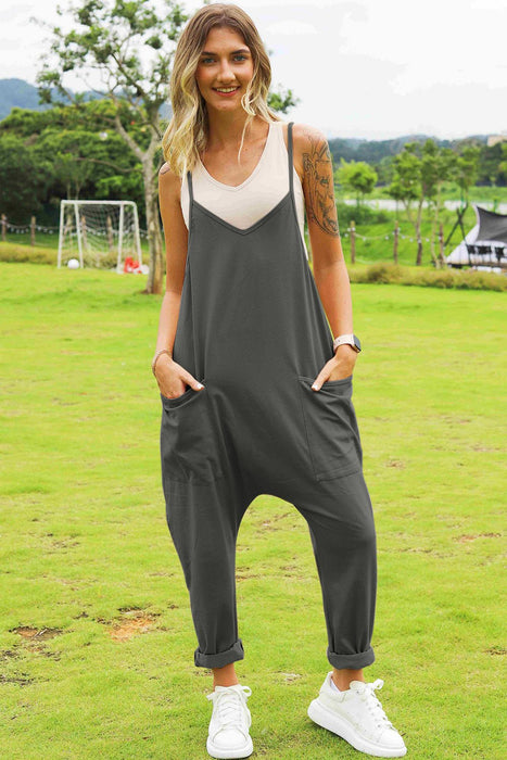 Sleeveless V-Neck Pocketed Jumpsuit - Double Take JUMPSUITS Jessie Knowles