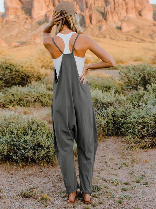 Sleeveless V-Neck Pocketed Jumpsuit - Double Take JUMPSUITS Jessie Knowles