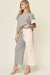 Double Take Texture Contrast T-Shirt and Wide Leg Pants Set TOPS Jessie Knowles