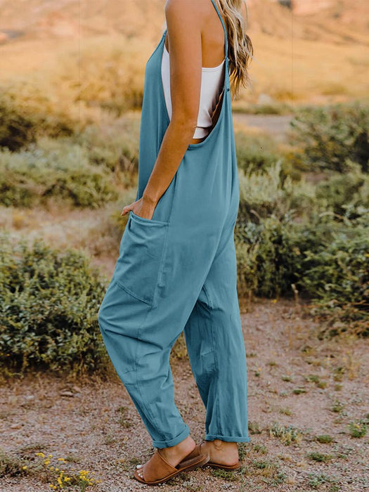 Double Take V-Neck Sleeveless Jumpsuit with Pockets SETS Jessie Knowles