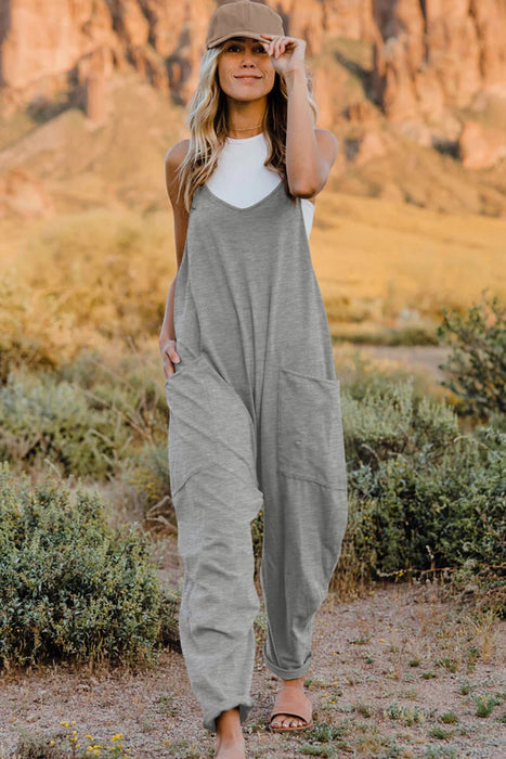 Double Take V-Neck Sleeveless Jumpsuit with Pockets SETS Jessie Knowles