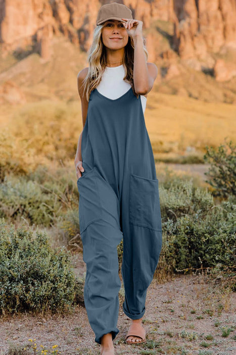 Double Take V-Neck Sleeveless Jumpsuit with Pockets SETS Jessie Knowles