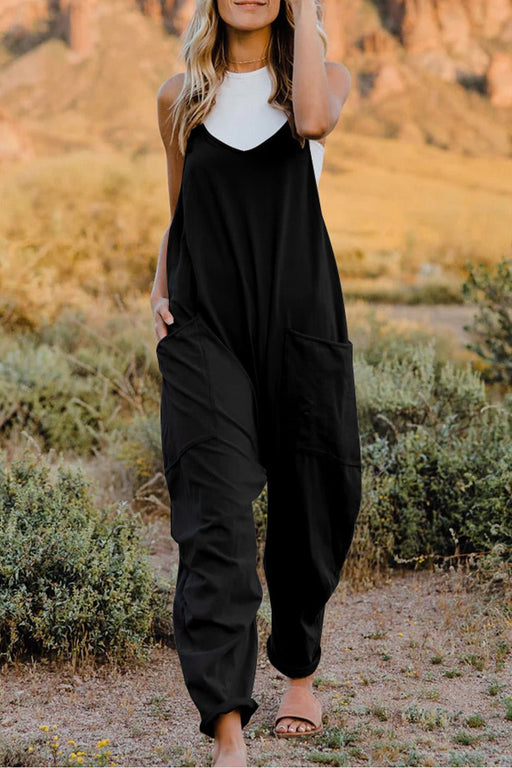 Double Take V-Neck Sleeveless Jumpsuit with Pockets SETS Jessie Knowles