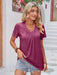 Double Take Ruched V-Neck Short Sleeve T-Shirt TOPS Jessie Knowles