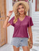 Double Take Ruched V-Neck Short Sleeve T-Shirt TOPS Jessie Knowles