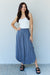 Doublju Comfort Princess High Waist Scoop Hem Maxi Skirt in Dusty Blue  Jessie Knowles