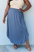 Doublju Comfort Princess High Waist Scoop Hem Maxi Skirt in Dusty Blue  Jessie Knowles