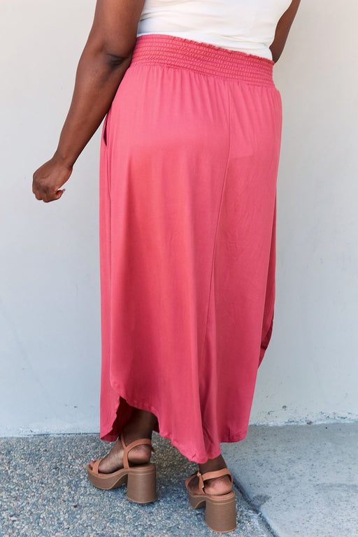 Doublju Comfort Princess High Waist Scoop Hem Maxi Skirt in Hot Pink DRESSES Jessie Knowles