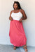 Doublju Comfort Princess High Waist Scoop Hem Maxi Skirt in Hot Pink DRESSES Jessie Knowles