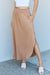 Doublju Comfort Princess High Waist Scoop Hem Maxi Skirt in Tan  Jessie Knowles