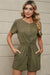 Drawstring Half Button Short Sleeve Romper  Jessie Knowles