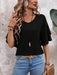 V-Neck Half Sleeve Blouse  Jessie Knowles