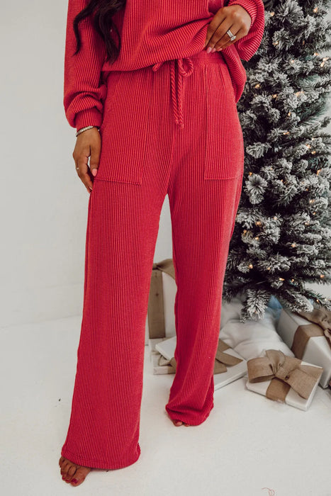 JOLLY Round Neck Long Sleeve Top and Pants Lounge Set  Jessie Knowles