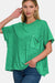 Zenana Pocketed Round Neck Dropped Shoulder T-Shirt  Jessie Knowles