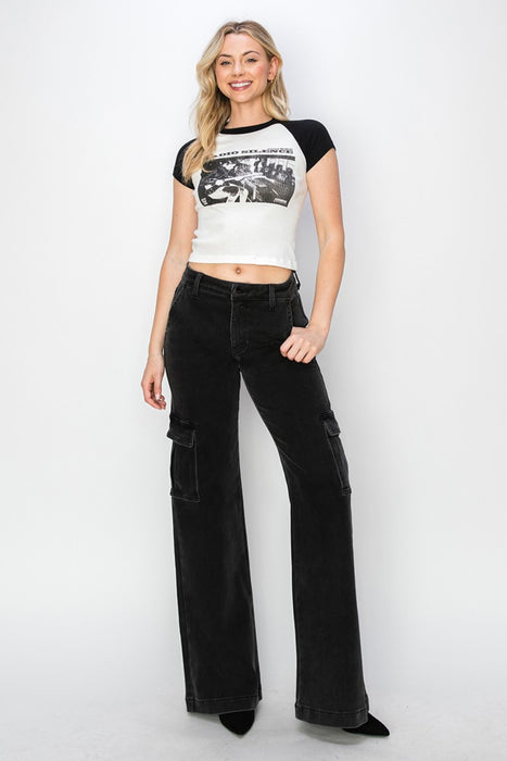 Risen Full Size High Rise Wide Leg Cargo Jeans  Jessie Knowles