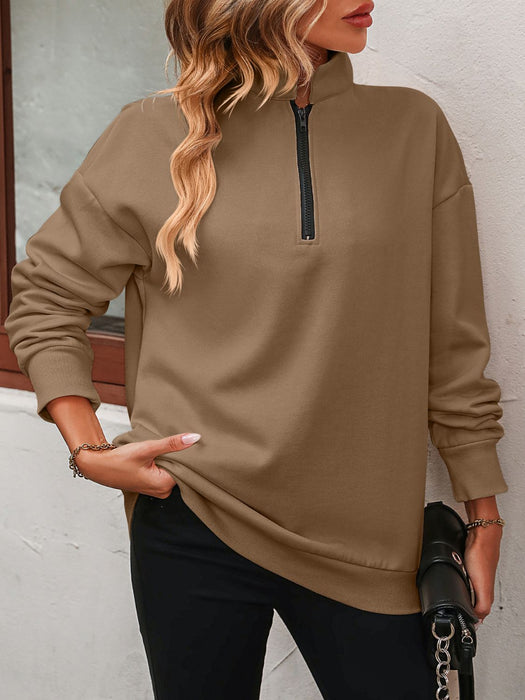 Mandy Zip-Up Dropped Shoulder Sweatshirt  Jessie Knowles